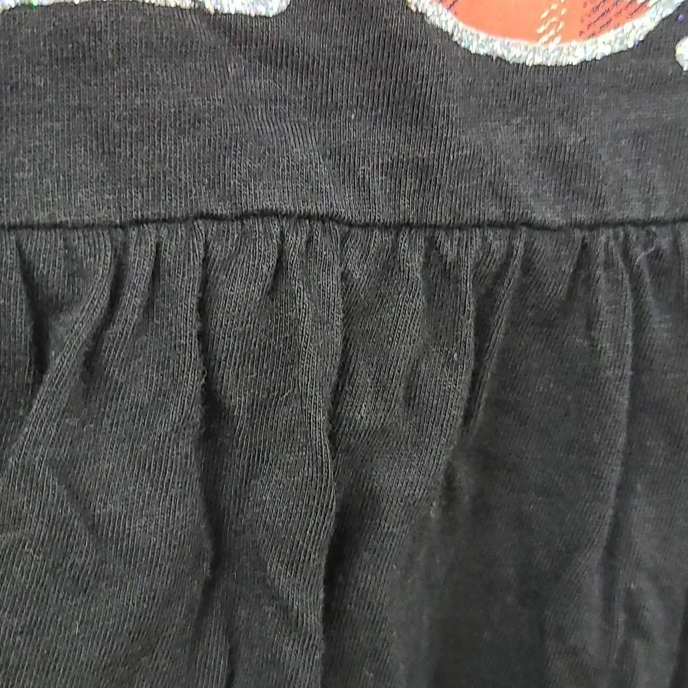 Justice Girls LOVE Plaid Glitter Rhinestone Stud Tunic Tee Black Size 10 Medium